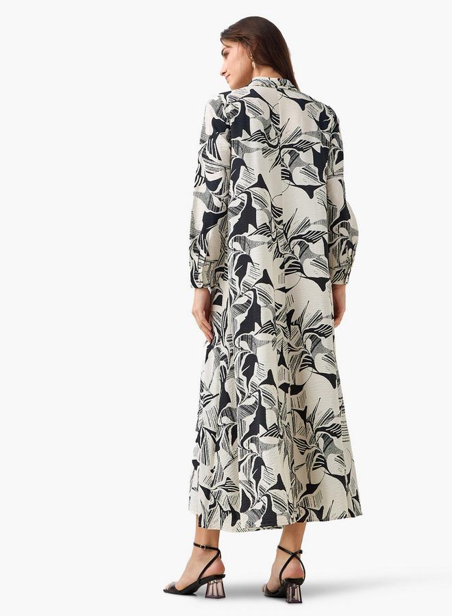 Iconic Printed Women Shirt Dress with Concealed Placket - Image 4